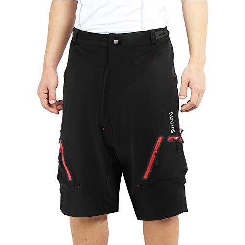 SUKUTU Pantalones Cortos de Ciclismo para Hombre Pantalones Cortos de MTB Pantalones Cortos de Bicicleta de montaña Pantalones Cortos de Ciclismo Holgados y Transpirables