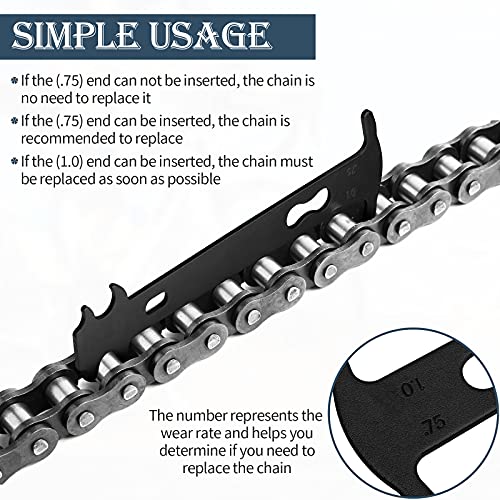 Sumind Herramienta Indicadora de Desgaste de Cadena Bicicleta Comprobador Calibrador Regla de Medición de Prueba de Calibre de Cadena Bicicleta Herramienta de Riel de Detección de Repuesto (Negro)