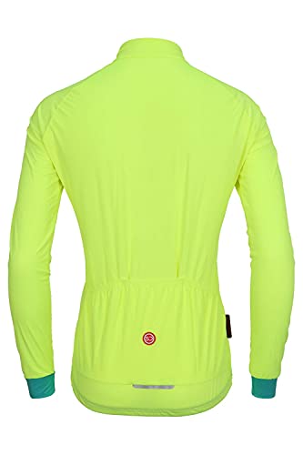 SUNDRIED Camiseta de Ciclismo de Manga Larga para Hombre (Verde, M)