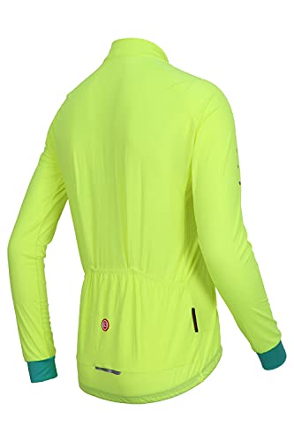 SUNDRIED Camiseta de Ciclismo de Manga Larga para Hombre (Verde, M)