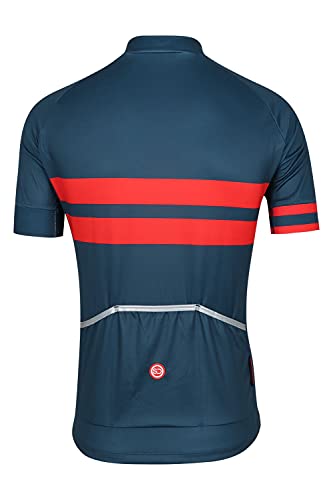 SUNDRIED Camiseta de Manga Corta de Ciclo Jersey Retro Bici del Camino de Bicicletas de montaña Top Hombres (Azul, M)