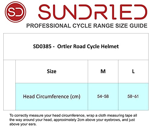 Sundried Casco de Ciclismo de Carretera Casco de Bicicleta de Ciclismo de Carretera Aero Ligero (Blanco, L)