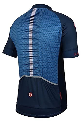 SUNDRIED Hombre Manga Corta Ciclismo Jersey Road Bike Cicling Top Mountain Bike Shirt Kit de Ciclismo (Azul, S)