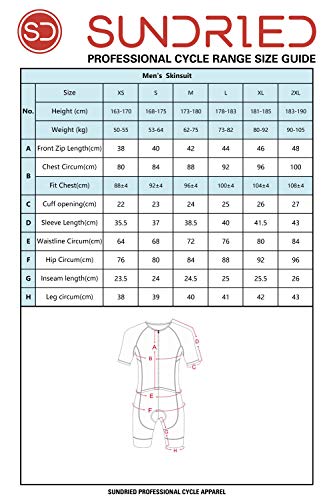 SUNDRIED Hombres Pro Traje de manga corta Trisuit Triatlón Ironman mejor para Racing Tri Suit (Negro, M)