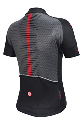 SUNDRIED Jersey Ciclo para Mujer de Manga Corta Ciclismo de Carretera y de montaña Bici Jersey (L, Negro)