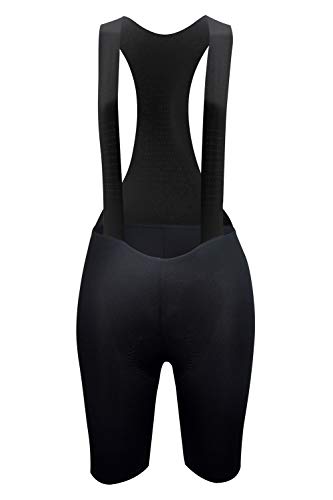 SUNDRIED Las Mujeres Acolchado de Ciclo del Babero de la Bici Ropa Premium Italiana de Lujo Tela Carretera y MTB (Negro, XS)