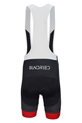 SUNDRIED Mens Acolchado Culotte Ciclismo de Carretera y de montaña Pantalones de Ciclista (M, Negro)