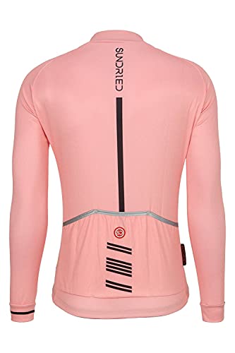 SUNDRIED Mujer Camiseta de Ciclismo Manga Larga Bicicleta de Pista Camiseta de Ciclismo Rosa Camiseta de Ciclismo de Montaña Ropa de Ciclismo (Rosa, S)