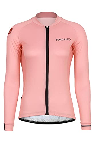 SUNDRIED Mujer Camiseta de Ciclismo Manga Larga Bicicleta de Pista Camiseta de Ciclismo Rosa Camiseta de Ciclismo de Montaña Ropa de Ciclismo (Rosa, S)