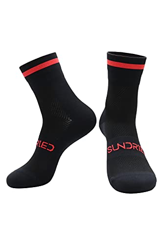 SUNDRIED Negro bici del camino de ciclo superior Calcetines MTB y carretera ciclo de la bici Ropa Accesorios (Negro, SM)