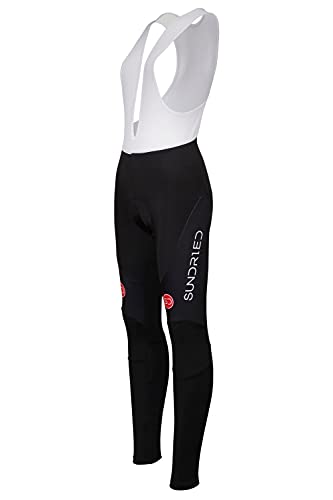 SUNDRIED Pantalones Babero de Ciclo Medias Bicicleta de Carretera Acolchado Bib Mujeres de Bicicletas de montaña de Ropa (SD0317 XXL, Negro)