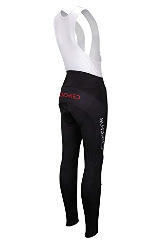 SUNDRIED Pantalones Babero de Ciclo Medias Bicicleta de Carretera Acolchado Bib Mujeres de Bicicletas de montaña de Ropa (SD0317 XXL, Negro)