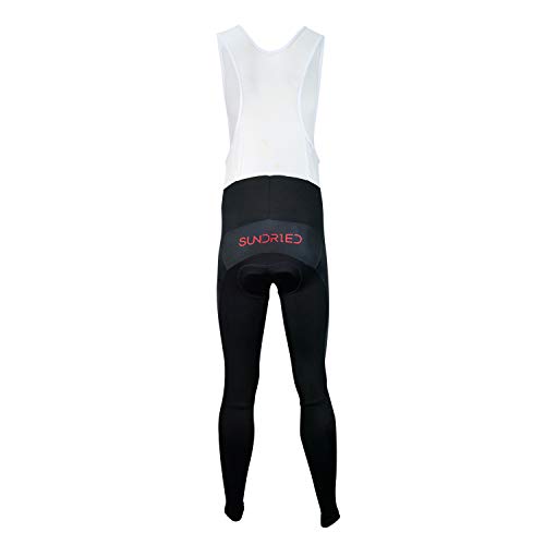 SUNDRIED para Hombre Babero de Ciclo Medias Bicicleta de Carretera Acolchado Pantalones del Babero de Bicicletas de montaña Ropa (Negro, S)