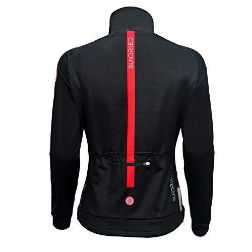 SUNDRIED para Mujer Chaqueta térmica de Ciclo a Prueba de Viento Impermeable Mejor para el frío y la Bici de Carretera Bicicleta de montaña (Negro, XL)