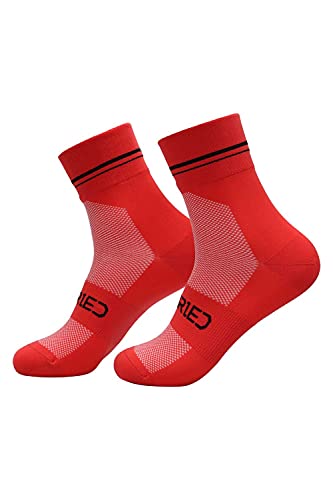 SUNDRIED Red Road ciclo de la bici MTB Calcetines prima y la bici del camino de ciclo Ropa Accesorios (rojo, LXL)