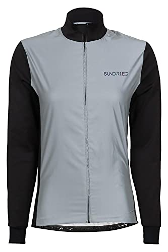 SUNDRIED Reflexivo Ciclo chaqueta a prueba de viento Agua Chaqueta del ciclo resistente de mujeres MTB Kit Ciclo de la bici de carretera (Negro, S)