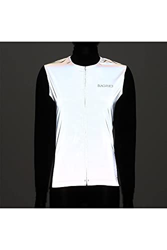 SUNDRIED Reflexivo Ciclo chaqueta a prueba de viento Agua Chaqueta del ciclo resistente de mujeres MTB Kit Ciclo de la bici de carretera (Negro, S)