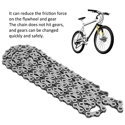 SUNGOOYUE Cadena De Bicicleta, 126 Eslabones, Cadena De Acero De Velocidad Variable De 12 Velocidades para Bicicleta De Carretera, Bicicleta De Montaña, con 2 Eslabones De Cadena De Repuesto