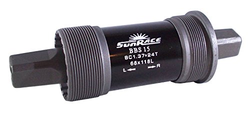 SunRace BBS15 Eje de Pedalier, Negro, 107 mm