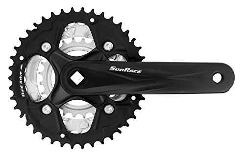 SunRace Front Crankset M500 Bielas, Adultos Unisex, Negro, Talla Única