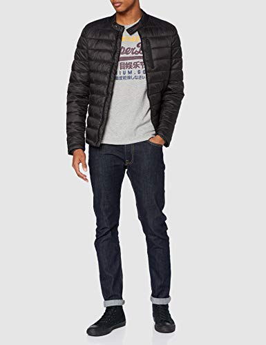 Superdry Commuter Quilted Biker Chaqueta Acolchada, Black, M para Hombre