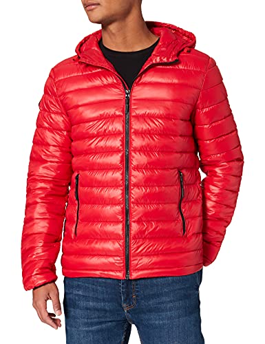 Superdry Shine Hooded Fuji-Sudadera con Capucha Chaqueta para Hombre, Color Rojo, X-Large