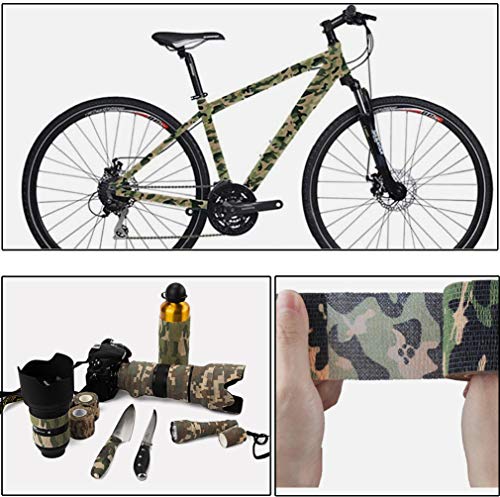 SUPEROK Cinta de Camuflaje,Cinta de Camuflaje para Exteriores, Caza de Camuflaje en el Bosque,Durable y Reutilizable, Camuflaje Militar para al Aire Libre Camping Caza Bicicleta cámara(4 volúmenes)