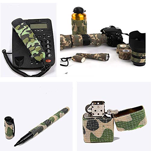 SUPEROK Cinta de Camuflaje,Cinta de Camuflaje para Exteriores, Caza de Camuflaje en el Bosque,Durable y Reutilizable, Camuflaje Militar para al Aire Libre Camping Caza Bicicleta cámara(4 volúmenes)