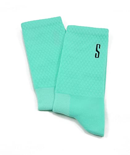 SUPPORT Calcetines de Ciclismo para Hombres tecnología Transpirable Fibra Antideslizante Divertidos Unisex Ciclistas para Senderismo, Caminata, Escalada, Ciclismo, Azure 42-44 EU