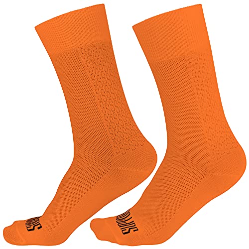 SUPPORT Calcetines de ciclismo súper ligeros para hombre, unisex, accesorios para senderismo, senderismo, escalada, ciclismo, equitación en bicicleta, esenciales, naranja, 42-44