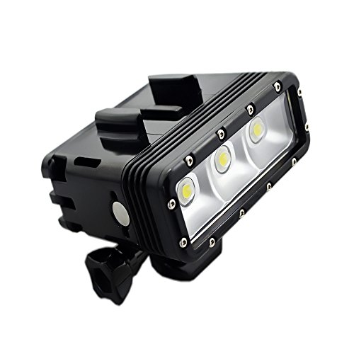 Suptig Luz LED de alta potencia, regulable, doble bater ía recargable, impermeable, luz de , buceo, bajo el agua, luz de noche para GoPro Hero 10/9/8/7/6/5/5S/4/4S/3+/3/2