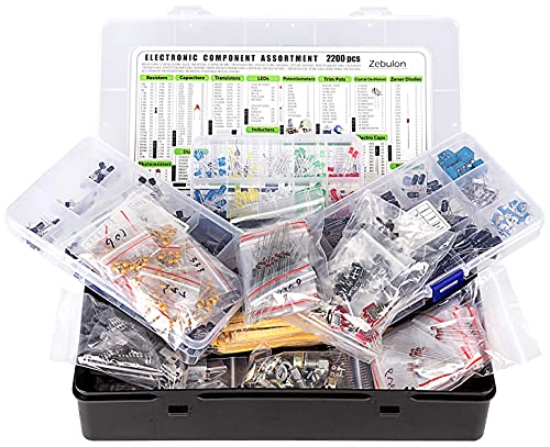 Surtido de componentes electrónicos de 2200 piezas, condensadores, resistencias, transistores, inductores, diodos, potenciómetro, IC, LED, LDR, PCB, etc.