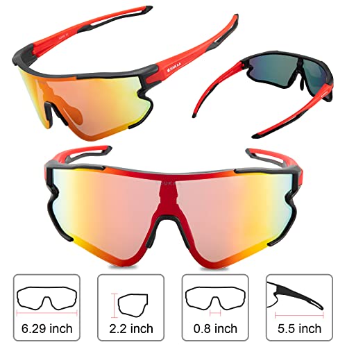 SUUKAA Ciclismo Gafas CE Certificación Polarizadas con 3 Lentes Intercambiables UV 400 Gafas,Corriendo,Moto,MTB Bicicleta Montaña,Camping y Actividades al Aire Libre para Hombres y Mujeres TR-90