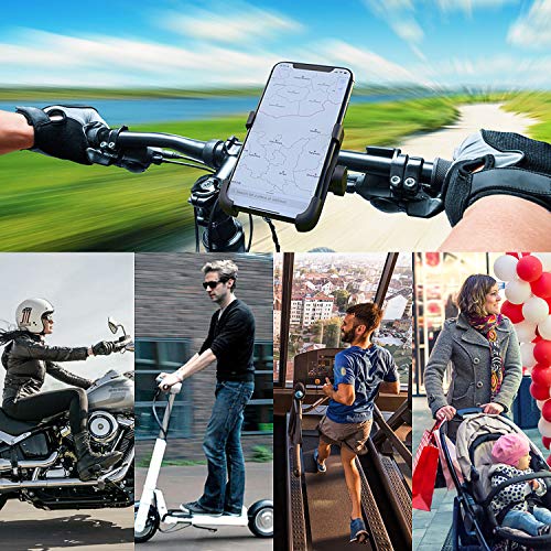 Suxman Soporte Moto Móvil, Bici, Motocicleta Carretera de Aluminio, Anti Vibración con 360° Soporte Universal Antideslizante para iPhone X, 8/7/6s 6 Plus,Samsung Galaxy S9/S8/ S7