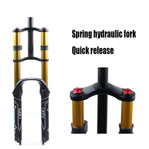 SUYUDD Horquilla Delantera De Bicicleta 26 27,5 29 Pulgadas Control De Hombro Doble MTB Downhill Suspensión Hidráulica Tubo Recto Aleación De Aluminio Ultraligero Amortiguador De Bicicleta