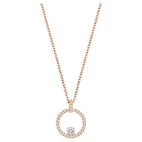 Swarovski Colgante Creativity Circle, blanco, Baño en tono Oro Rosa
