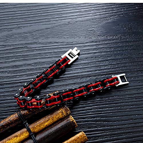 SWEET Pulsera Hombre Acero Inoxidable Dorada, Elegante De Acero Inoxidable Moto Biker Cadena Pulsera 8,5 Pulgadas para Hombre Chico Gran Idea de Regalo Pulsera Hombre