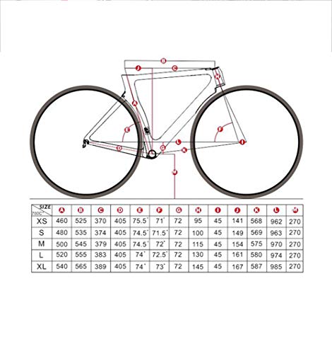 SXMXO Cuadro De Bicicleta De Carretera De Carbono De Diseño Aerodinámico 2.0 700C Freno De Llanta BB92 Bicicleta De Carreras De Carbono Horquilla del Cuadro + Poste De Asiento + Auriculares,50CM