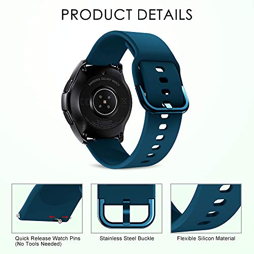 Syxinn Compatible para 22mm Correa de Reloj Galaxy Watch 46mm/Gear S3 Frontier/Classic Banda de Reemplazo de Silicona Deportiva Pulsera para Moto 360 2nd Gen 46mm/Huawei Watch GT/Ticwatch Pro