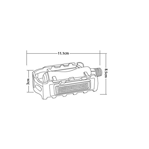 SZTUCCE Pedal 1 par de la de MTB Bicicleta portátil Bicicleta Pedales Carretera Plástico Bicicleta Doble Du Pedales Bici de montaña de Piezas # 2020 LR2 (Color : B)