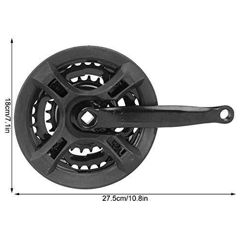 T best Juego de bielas de Bicicleta, bielas de Acero al Carbono Alto 24-34-42T con Cubierta de Cadenas para Bicicleta de montaña