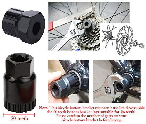 T WILKER Extractor de Manivela de Bicicleta, Herramienta de Extracción de Pedalier de Bicicleta Removedor de Cassette de Rueda Libre de Bicicleta 3 en 1 Kit de Herramientas de Reparación