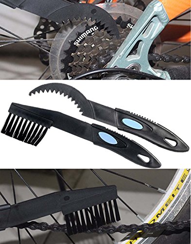 T-wilker Limpiador de Cadena de Bicicleta, combinación de cepillos de limpieza y guantes de látex y ToallasCadena de Bici Herramienta de Limpieza rápido Limpiador（azul transparente）