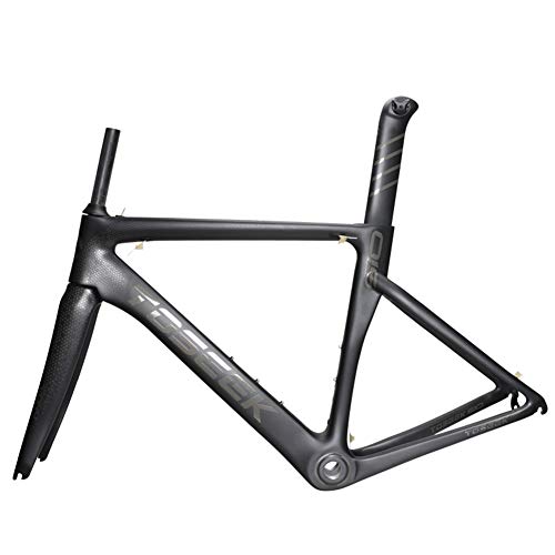 T800 Cuadro de Bicicleta de Carretera de Carbono, Cuadro de Bicicleta de Carbono Completo 700C con Tubo de Asiento Tenedor Delantero Ciclismo Marco de Bicicleta Super Ligero 1200g,51cm/S