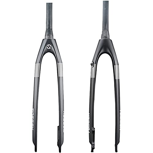 T800 Horquilla Rígida de Bicicleta MTB de Fibra de Carbono Completa 1-1/8" 26/27.5/29" Freno de Disco Ultraligera Horquilla de Repuesto Horquilla Delantera de Bicicleta,Gray,27.5ER