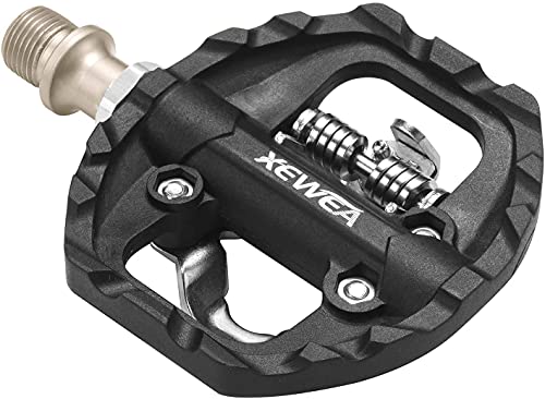 TacoBey Pedales de Bicicleta compatibles con Shimano SPD Mountain Clipless Pedales, 3 sellados, Antideslizantes, de Fibra de Nailon Ligera y de aleación para BMX, MTB, Spin Trekking E-Bike