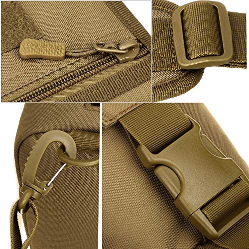 Táctical Mochila de Pecho con Puerto de Carga USB con Bolsillo de Botella de Mochila de Hombro Mochila de Bandolera Estilo Militar Impermeable para Correr Senderismo Ciclismo Camping (Camuflaje-A)