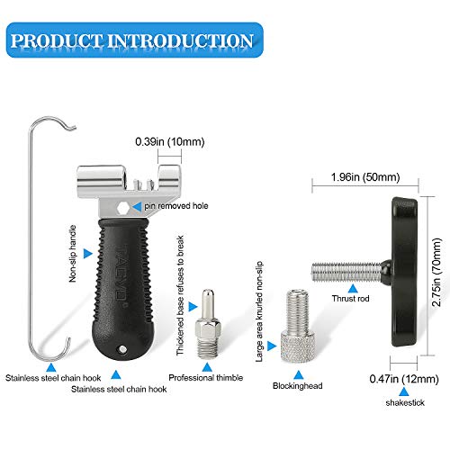 TAGVO Herramienta de Cadena para Bicicleta, Universal para 7 8 9 10 Cadena de eslabones de Cadena Cortador de Divisor de Cadena Removedor de Remaches con Respaldo de Acero Inoxidable Pin