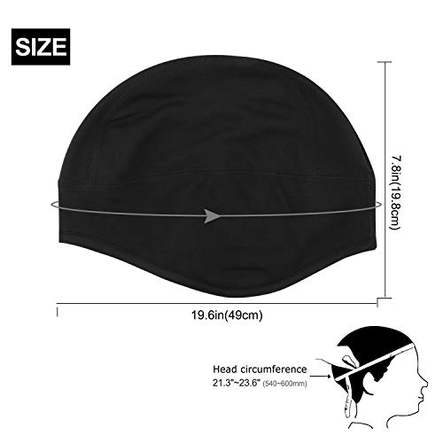 TAGVO Térmica Tapa del cráneo Gorro de Ciclismo para Correr con Funda para la Oreja, Forro de Casco de Gorro Elástico a Prueba de Viento para Hombres y Mujeres, Tamaño Universal