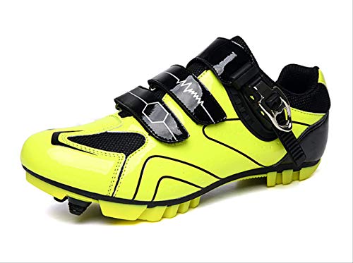 tangjiu Bolsa De Cuadro De Bicicleta,Zapatillas De Ciclismo Unisex, Zapatillas De Ciclismo Antideslizantes De Suela Dura, Zapatillas De Ciclismo De Carretera Y Montaña (Verde,42)